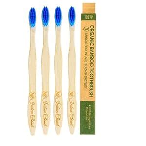 Buy Indian Cloud Blue Bamboo Toothbrush for Adults, Charcoal Activated ...