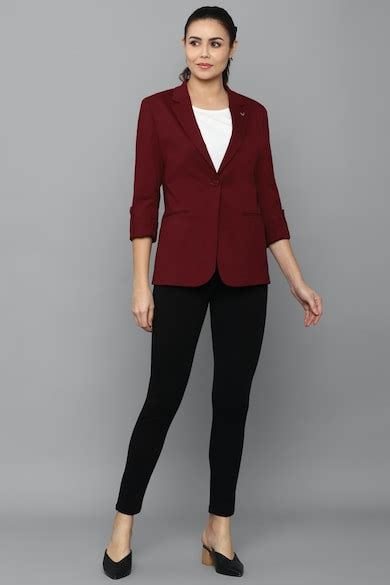 Buy Women Maroon Solid Casual Blazer Online - 734854 | Allen Solly
