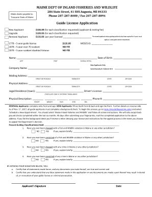 MAINE DEPT OF INLAND FISHERIES AND ... - Maine.gov - Fill and Sign ...