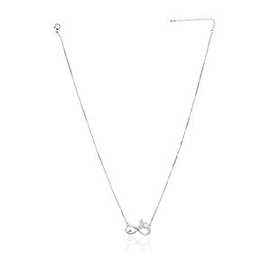 EPITOME 925 Sterling Silver Infinity Cubic Zirconia Pendant with Chain ...