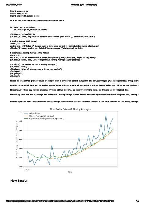 TIME SERIES DATA WITH MOVING AVERAGES - Applied Machine Learning In ...