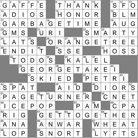 Foot-in-mouth incident crossword clue Archives - LAXCrossword.com