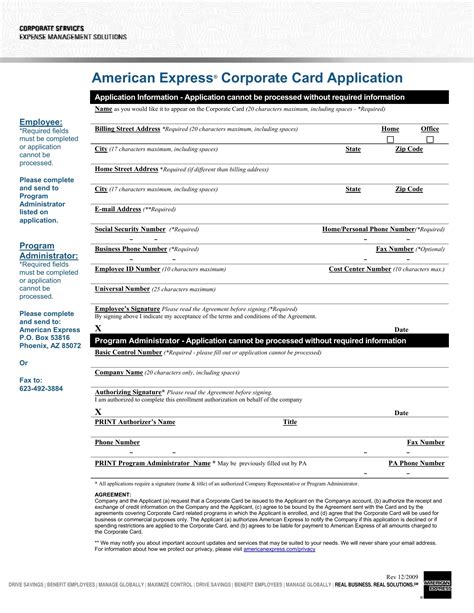 American Express Corporate Application PDF Form - FormsPal