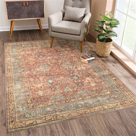 Amazon.com: Bloom Rugs Washable Non-Slip 9' x 12' Rug - Terracotta ...