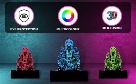 Ganesh Murti for Car | 3D illusion LED Ganesh Car Dashboard – Artistic ...
