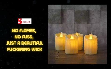 SATYAM KRAFT 3 Pcs Acrylic Dancing Candle, Tealight LED Candle Light ...