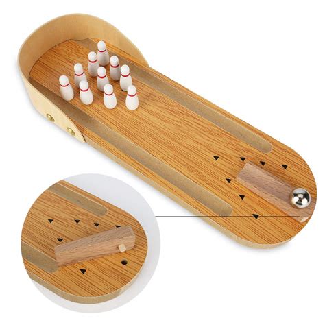 Meonal Desktop Bowling Game, Wooden Mini Bowling Game Set, Mini ...
