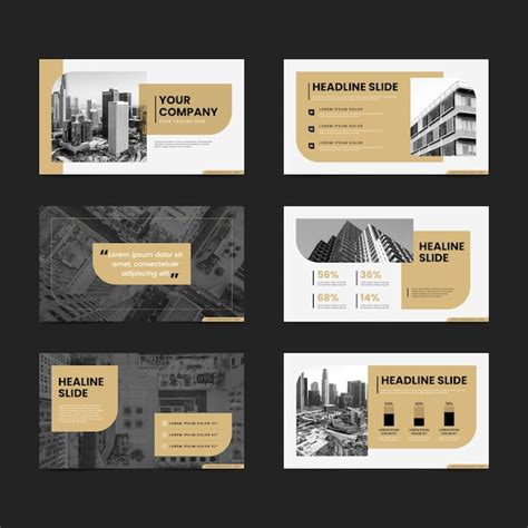 Flat design business presentation templates | Free Vector