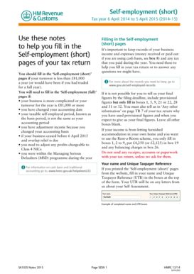 Fillable Online Use these notes to help you fill in the Self-employment ...