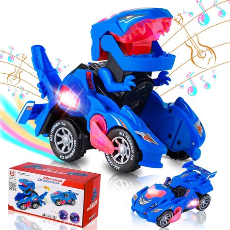 Buy Transforming Dinosaur Car Toys, Transforming Dinosaur LED Car with ...