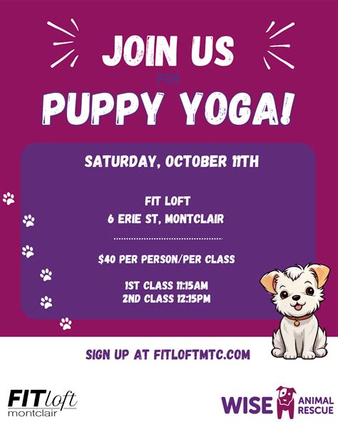 FIT Loft Puppy Yoga | Wise Animal Rescue