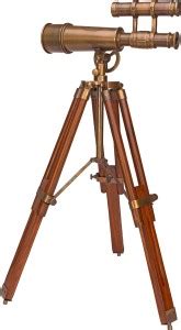 Kartique Antique Style Double Barrel Brass with wooden tripod ...