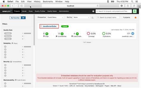 Java SonarQube Tutorial 的图像结果