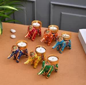 Buy House of Trend Handcrafted Recycled Material Elephant Tealight ...