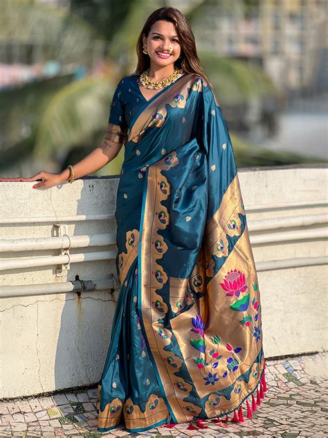 Buy Rama Banarasi Silk Blend Saree With Blouse Piece 34713 Online ...