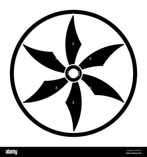 Six-pointed star in circle, a symbol similar to a wheel shuriken, a Japanese concealed weapon ...
