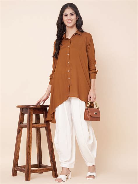 Rustic Orange Long Shirt With Shar Pants – anokherang