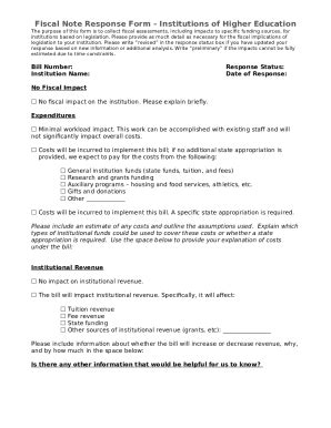 Higher Education Response Doc Template | pdfFiller