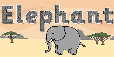 'Elephant' Display Lettering (teacher made) - Twinkl