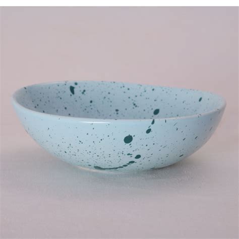 1 BHK - Splatter Print Organic Shape Ceramic Bowl in Baby