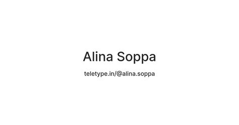 Alina Soppa — Teletype