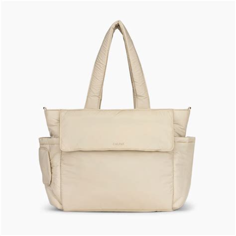 CALPAK Diaper Tote Bag With Laptop Sleeve - Oatmeal | Babylist Shop