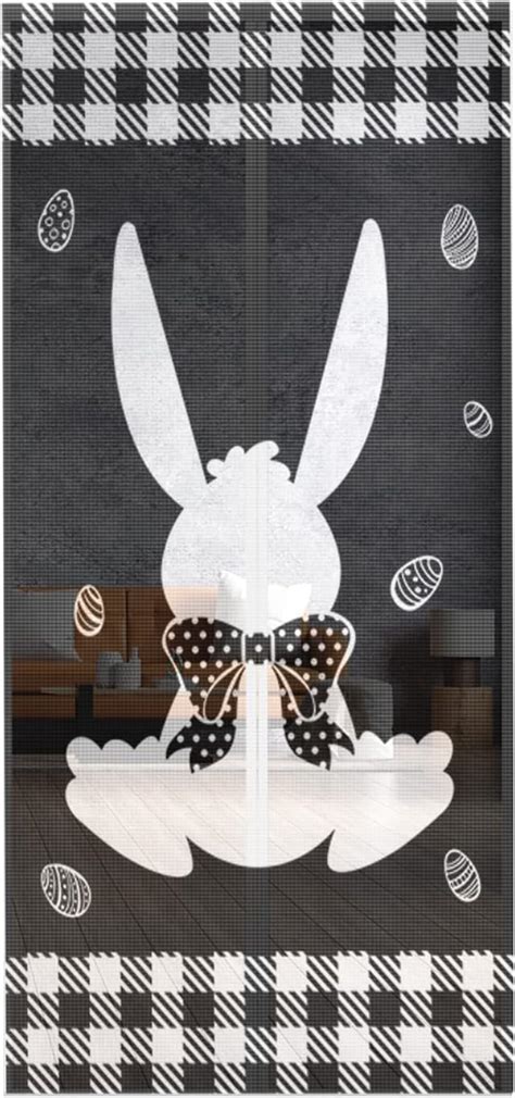 Buy Magnet Screen Door with Self Sealing,Easter Bunny Silhouette Point ...