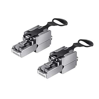 CNCOB Tool-Free Zinc Alloy Shielded 8P8C RJ45 Connector Compatible with ...