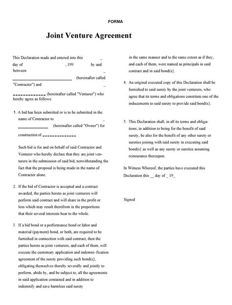53 Simple Joint Venture Agreement Templates [PDF, DOC] ᐅ TemplateLab
