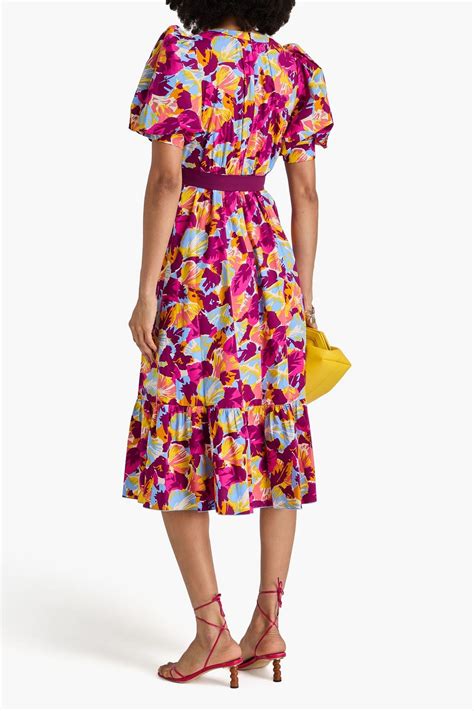 DIANE VON FURSTENBERG Polina belted cotton-blend poplin midi dress ...