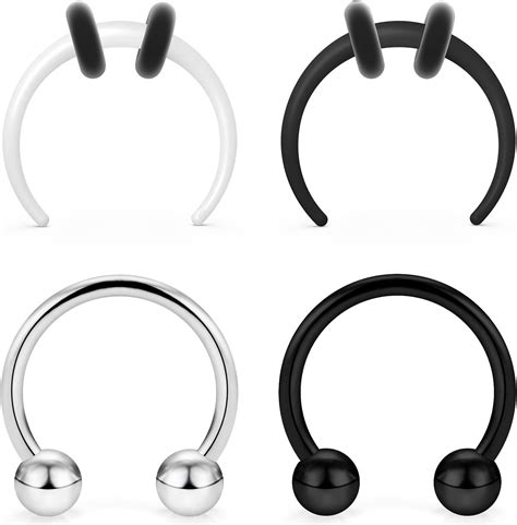 Amazon.com: Lcolyoli Large Septum Rings 12G PA Ring Internally Threaded ...