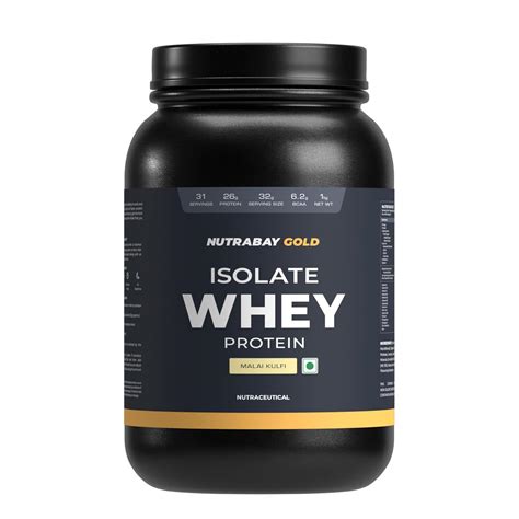 Nutrabay Gold Whey Protein Isolate Powder 26g Protein, 6.2g BCAA per ...