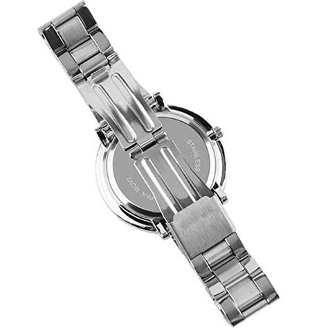 Acnos Show Like Black Dial in Second-Min-Hour Steel Belt Analogue Watch ...