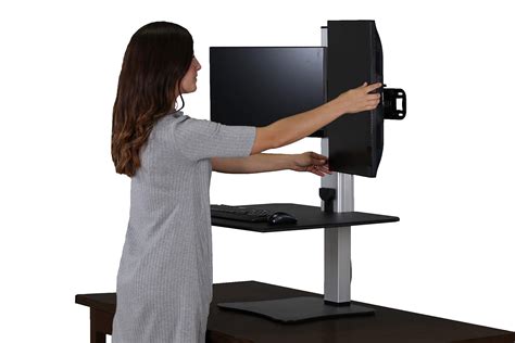 Victor DC450 Dual Monitor Electric Standing Desk, Black, 28 inch Wide ...