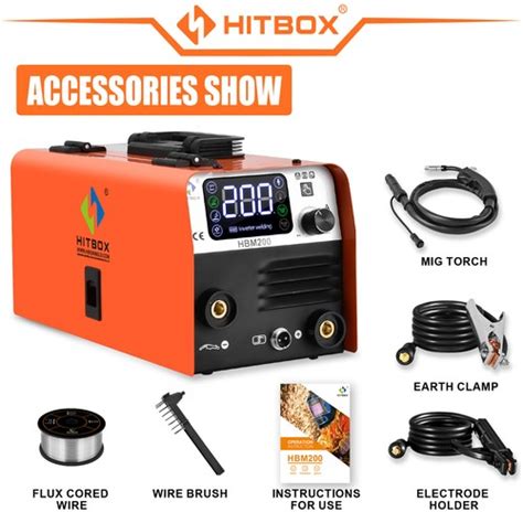 Hitbox Gasless Inverter MIG Welder DC200A 110/220V India | Ubuy