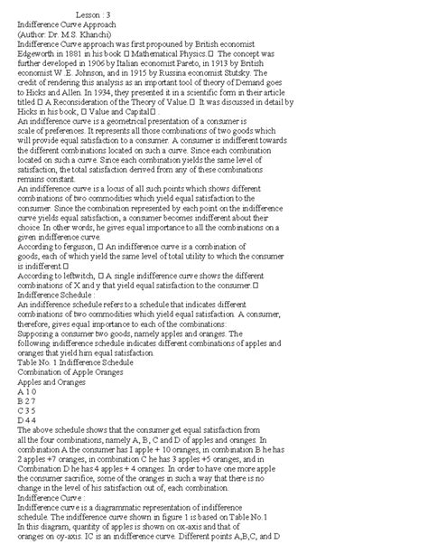 B.Com 1st Year Business Economics: Indifference Curve Approach & MRS ...