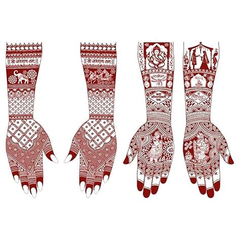 ORDERSHOCK Easy to Apply Full Hand Bridal Mehndi Tattoo Sticker with ...