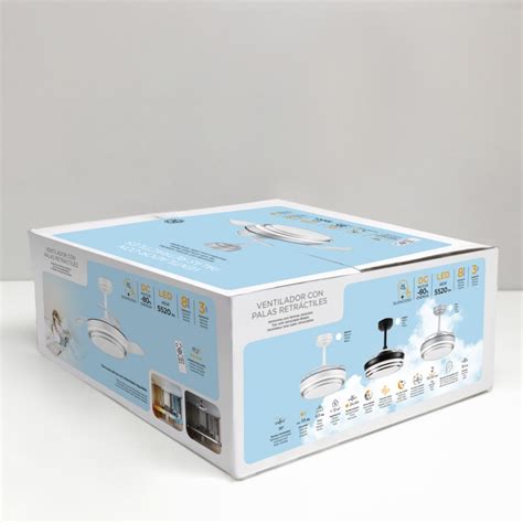 Lander Mini Black Retractable Blades LED Ceiling Fan 46W 5520 Lm CCT