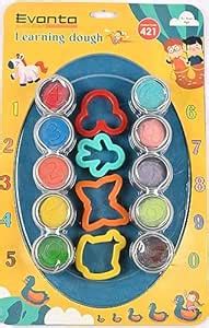 Freeliving Dough Clay Toy of 10 Non Toxic Colours Art and Craft Mold ...
