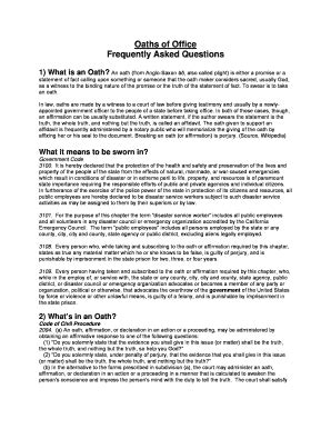 Fillable Online Oaths of Office Frequently Asked Questions - Santa Cruz ...