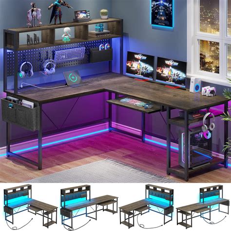 SEDETA L Shaped Gaming Desk with Power Outlet and India | Ubuy