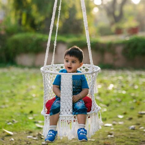 Patiofy Cotton Round Baby Swing/Jhula For Kids/Swing For Kids For Home ...