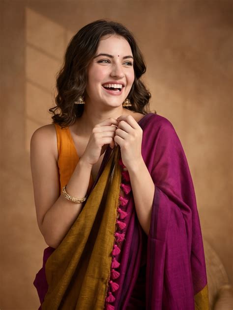 Solid Pure Cotton Saree with Unstiched Blouse - Jaipur Kurti
