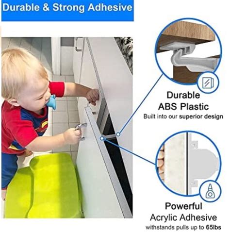 Buy FLONOZZ Child Safety Cabinet Locks, 10 Pack Invisible Baby Safety ...