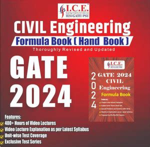 Gate Civil Engineering 2024 Formula Book, Last Minute Preparation Gate ...