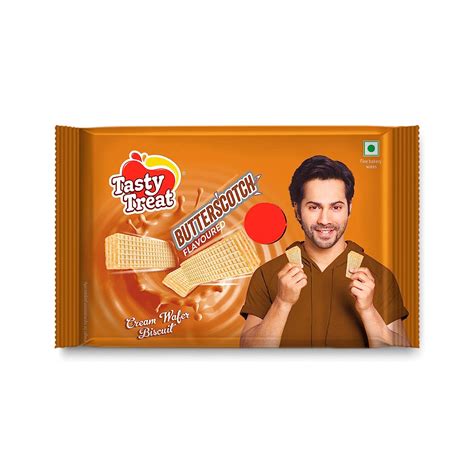 Tasty Treat Cream Wafer Biscuit - Butterscotch Flavoured, 25g : Amazon ...