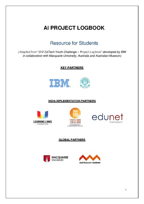 IBM-CBSE AI Project Logbook - AI PROJECT LOGBOOK Resource for Students ...