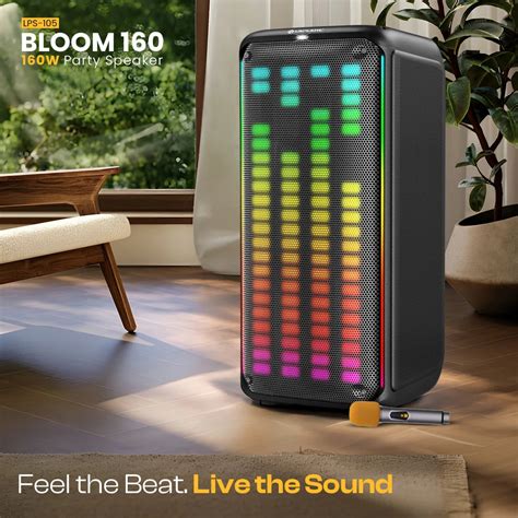 Bloom 160W Bluetooth Party Speaker | Dual 8 Inch Subwoofers + TWS Func