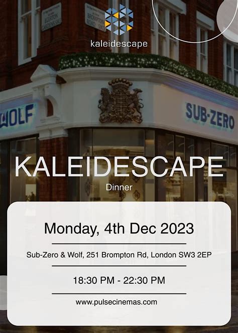 Kaleidescape Dinner, Sub-Zero & Wolf, London, 4 December 2023 ...