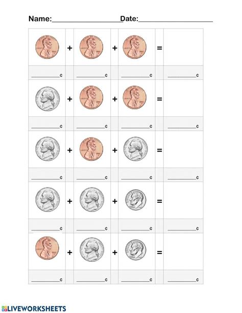 Coin Math Sheet 的图像结果